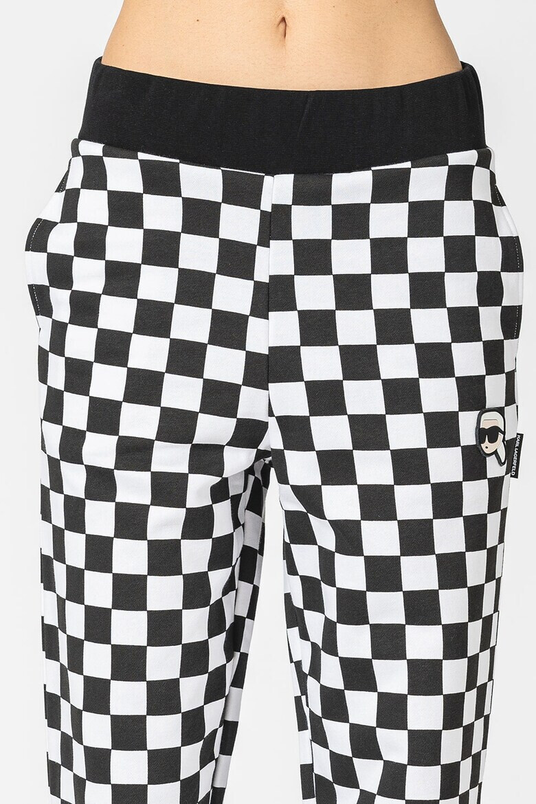 Karl Lagerfeld Pantaloni sport cu model in carouri Ikonik - Pled.ro