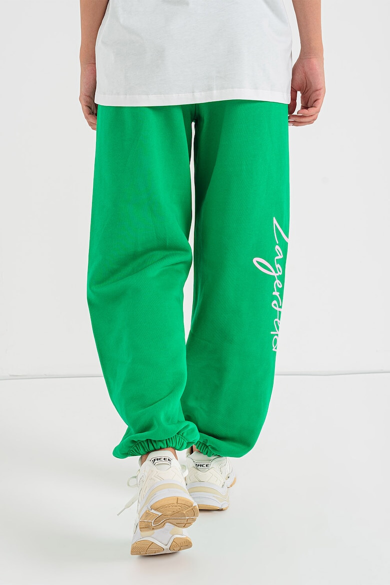 Karl Lagerfeld Pantaloni sport din amestec de bumbac organic cu imprimeu logo - Pled.ro