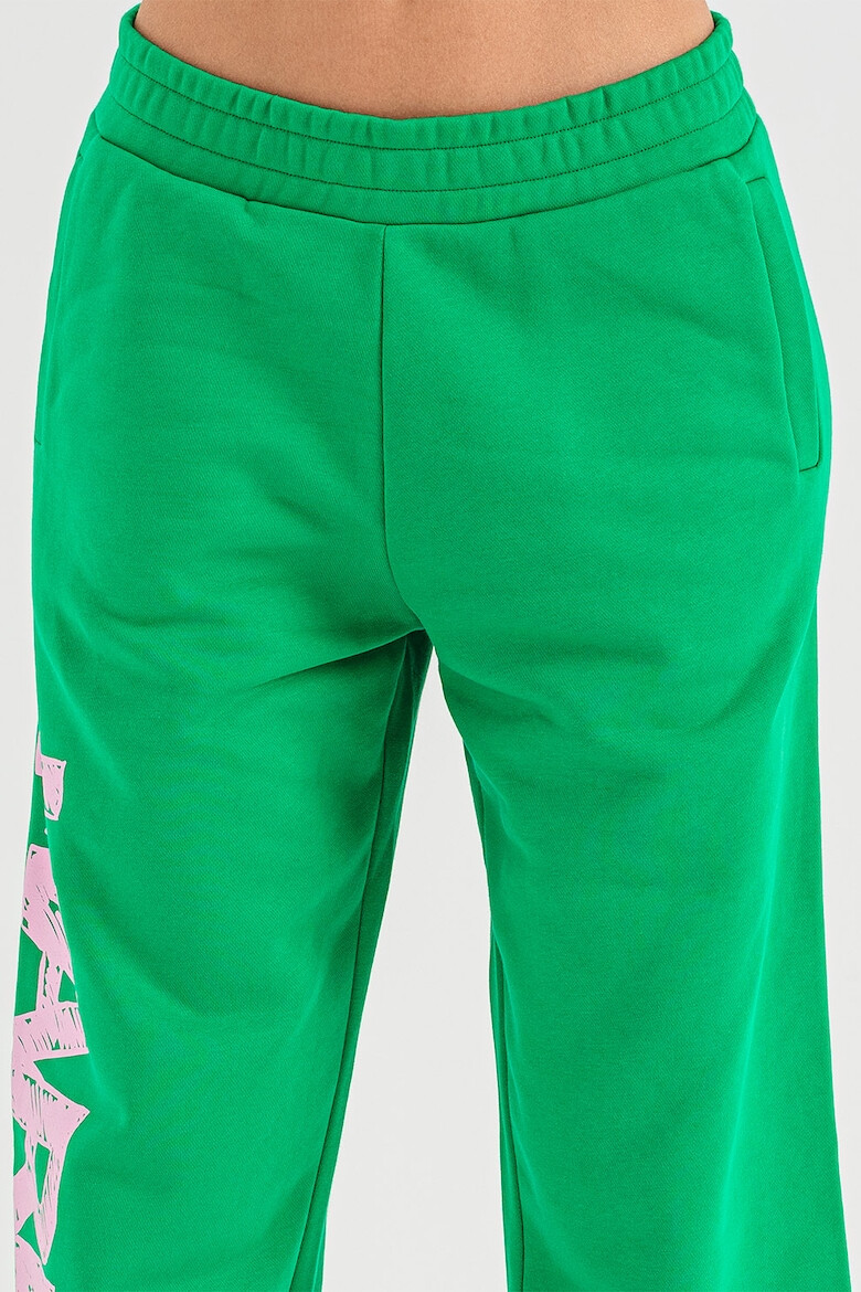 Karl Lagerfeld Pantaloni sport din amestec de bumbac organic cu imprimeu logo - Pled.ro