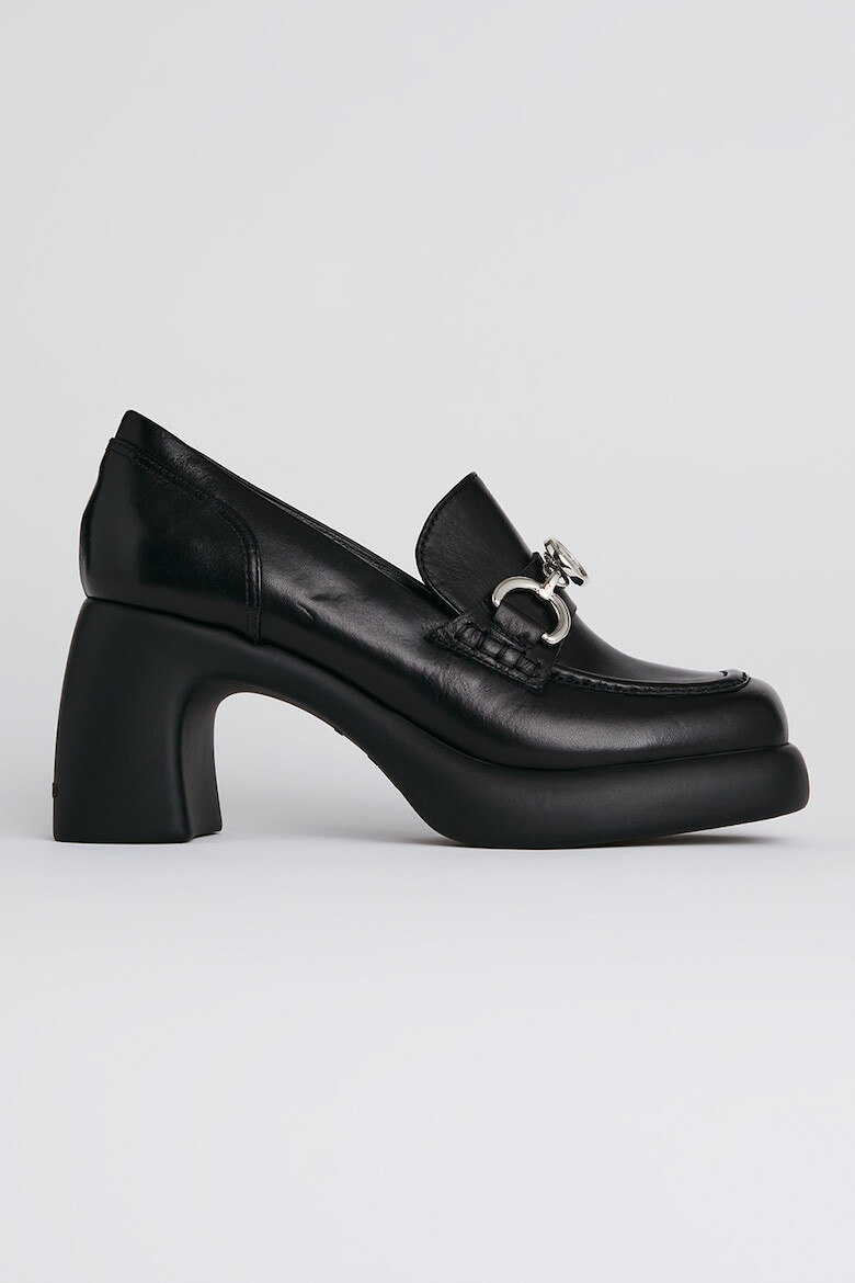 Karl Lagerfeld Pantofi loafer de piele cu toc masiv - Pled.ro