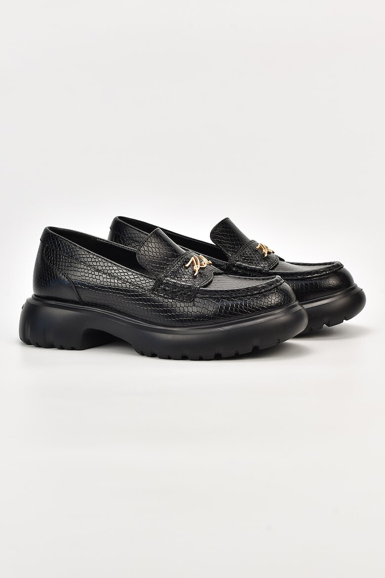 Karl Lagerfeld Pantofi loafer din piele cu model piele de reptila - Pled.ro