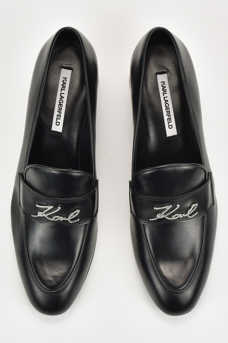 Karl Lagerfeld Pantofi loafer din piele cu toc masiv - Pled.ro