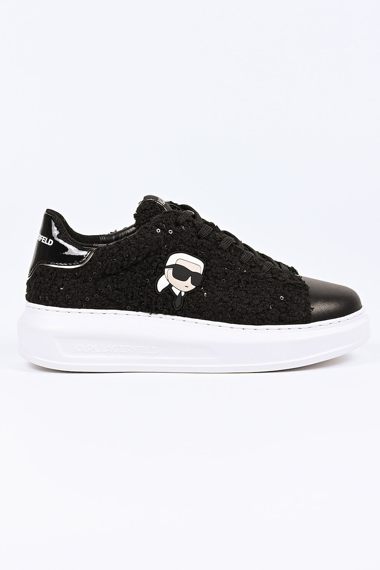 Karl Lagerfeld Pantofi sport cu segmente din material teddy - Pled.ro