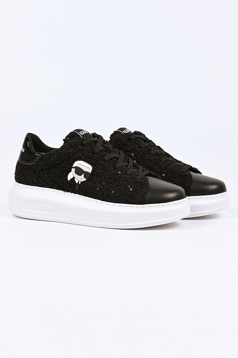 Karl Lagerfeld Pantofi sport cu segmente din material teddy - Pled.ro