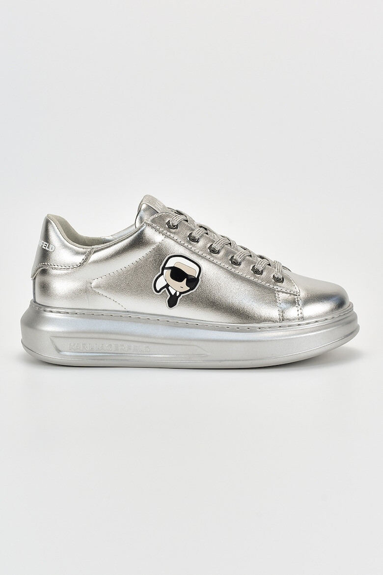 Karl Lagerfeld Pantofi sport de piele cu aspect metalizat - Pled.ro