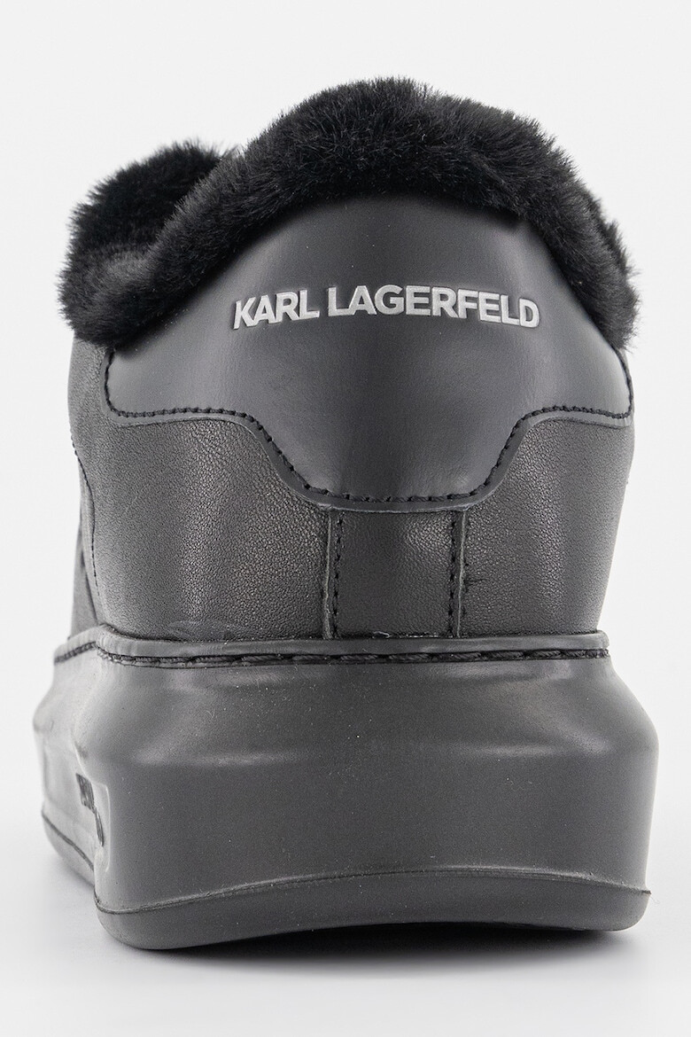 Karl Lagerfeld Pantofi sport de piele cu detalii de blana sintetica - Pled.ro