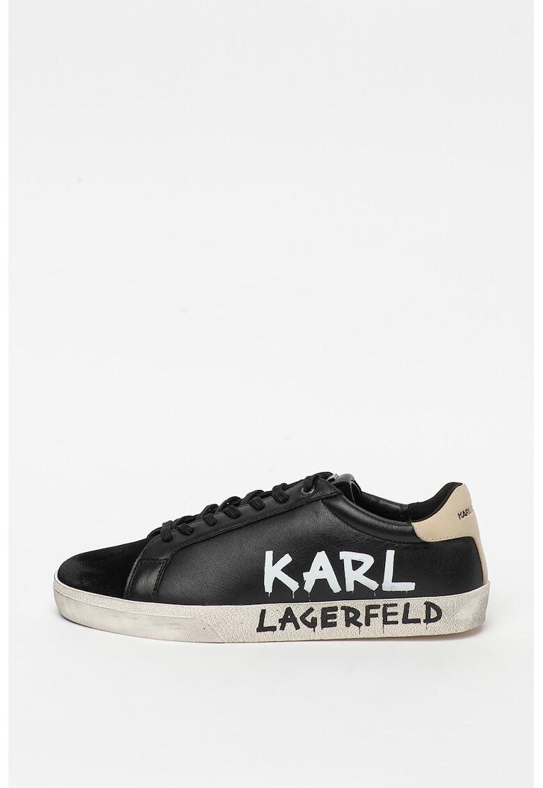 Karl Lagerfeld Pantofi sport de piele cu insertii de piele intoarsa Skool - Pled.ro