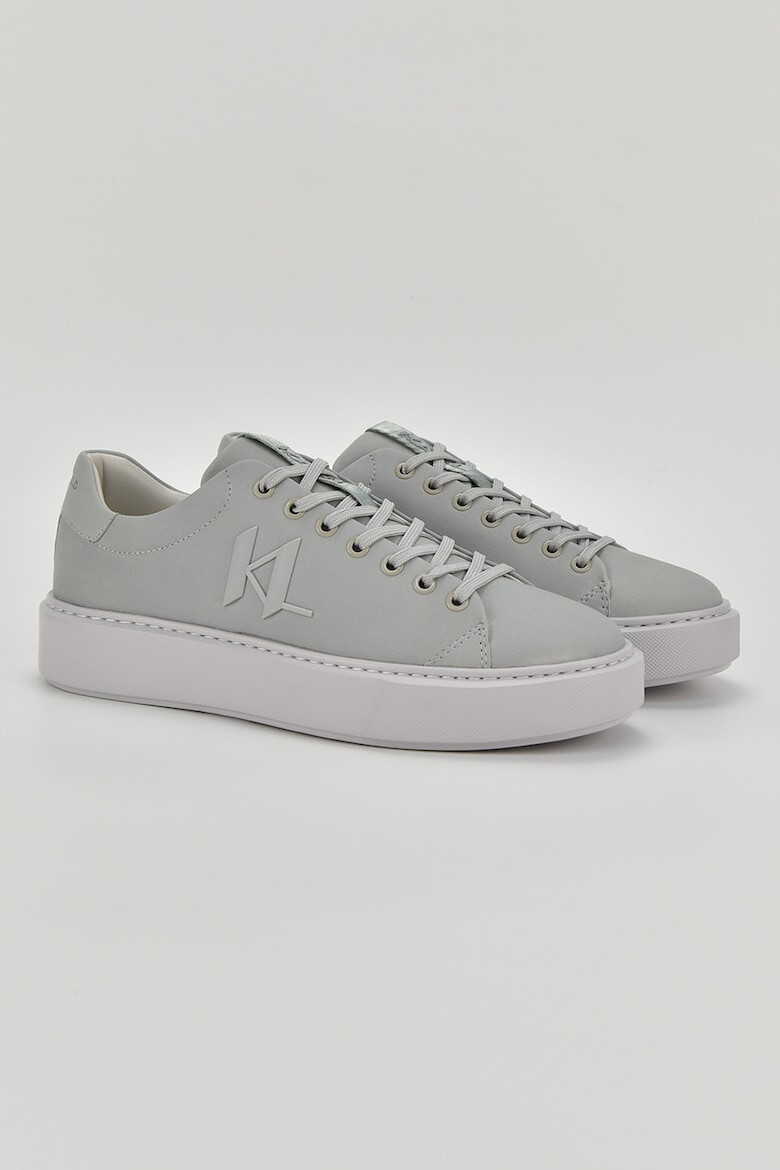 Karl Lagerfeld Pantofi sport de piele nabuc cu aplicatie logo - Pled.ro