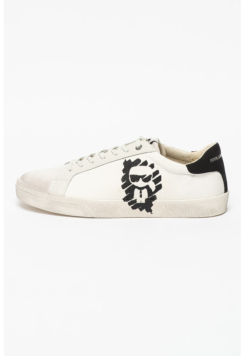 Karl Lagerfeld Pantofi sport de piele si material textil Skool - Pled.ro