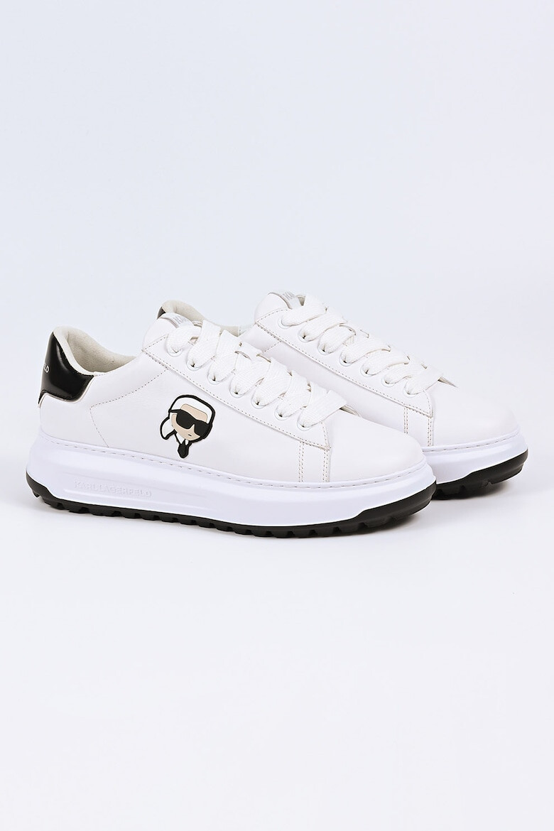 Karl Lagerfeld Pantofi sport din piele cu aplicatie logo - Pled.ro