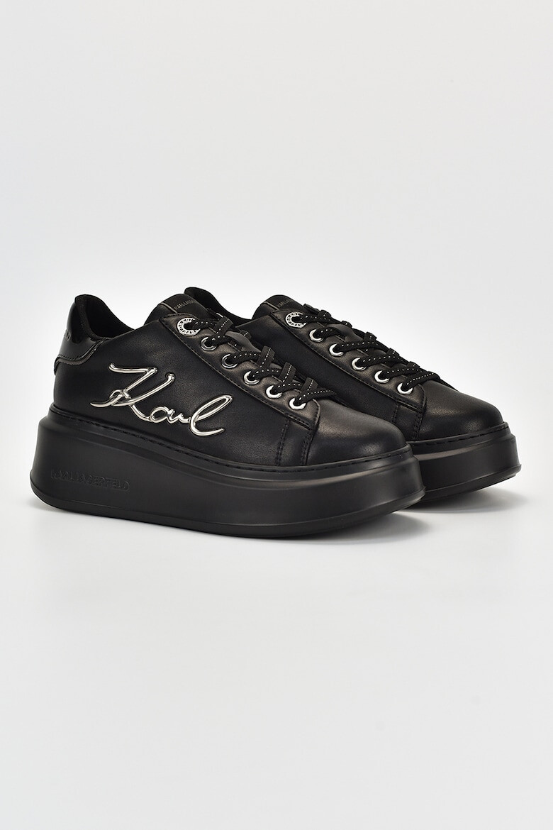 Karl Lagerfeld Pantofi sport din piele cu talpa wedge si logo - Pled.ro