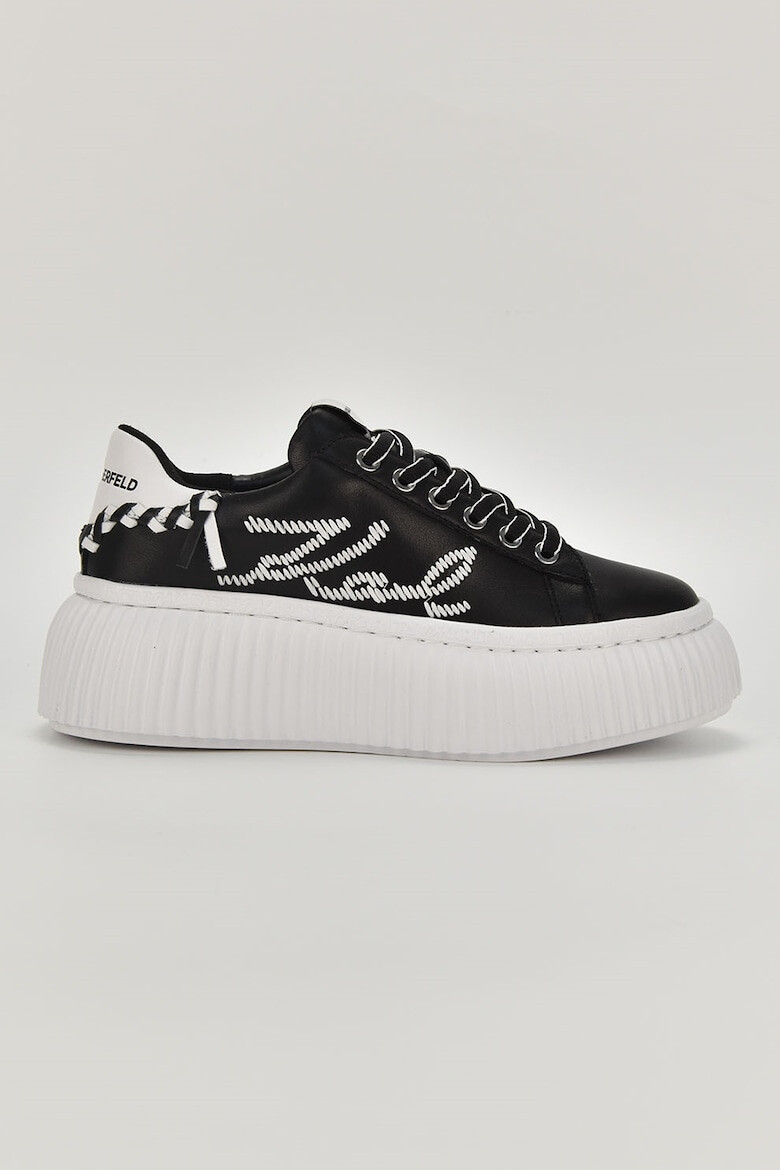 Karl Lagerfeld Pantofi sport flatform de piele cu imprimeu logo - Pled.ro