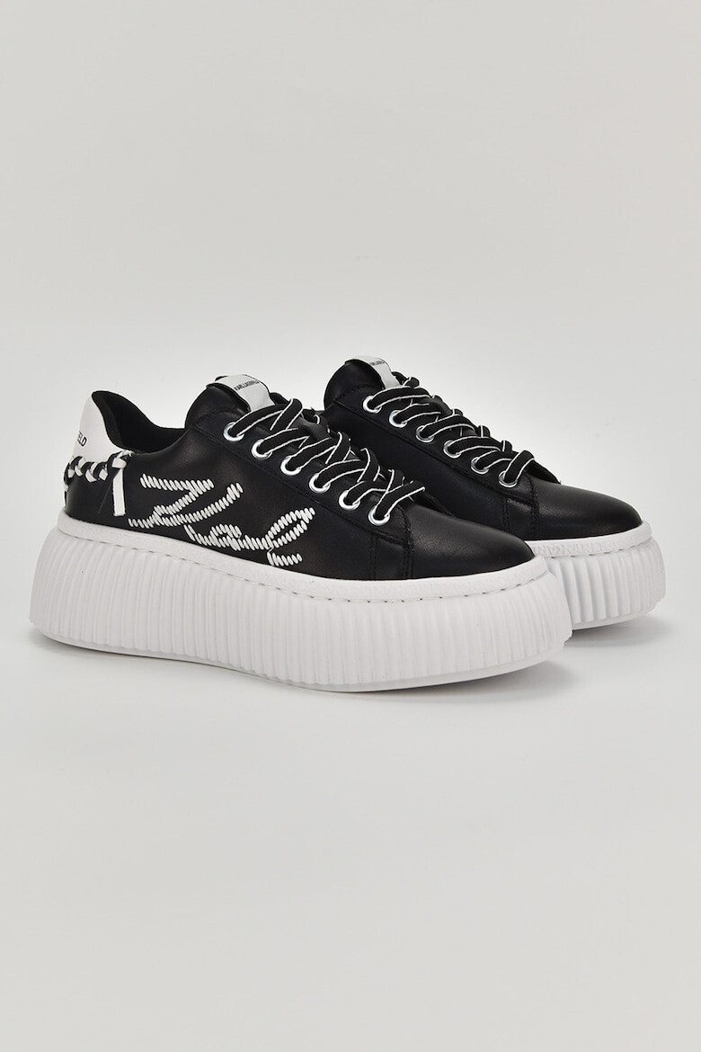 Karl Lagerfeld Pantofi sport flatform de piele cu imprimeu logo - Pled.ro