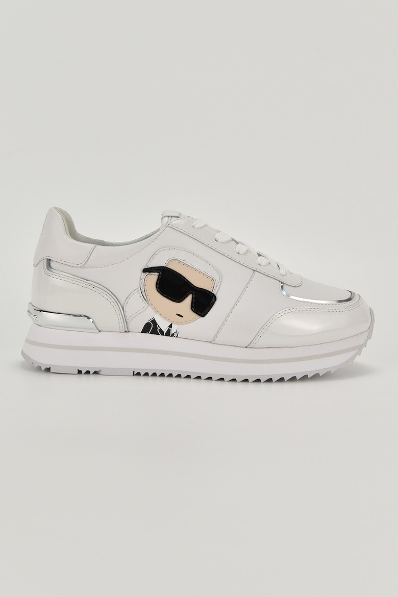 Karl Lagerfeld Pantofi sport flatform de piele si piele lacuita - Pled.ro