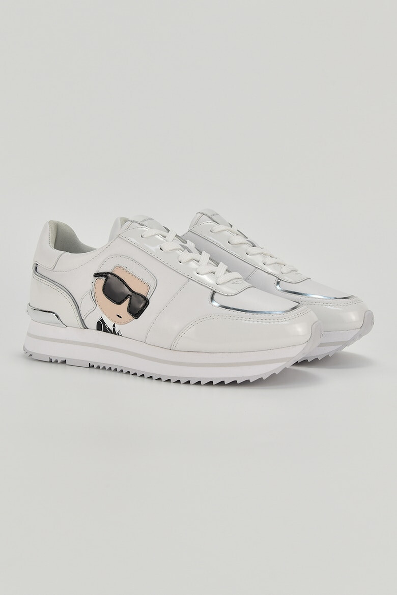 Karl Lagerfeld Pantofi sport flatform de piele si piele lacuita - Pled.ro