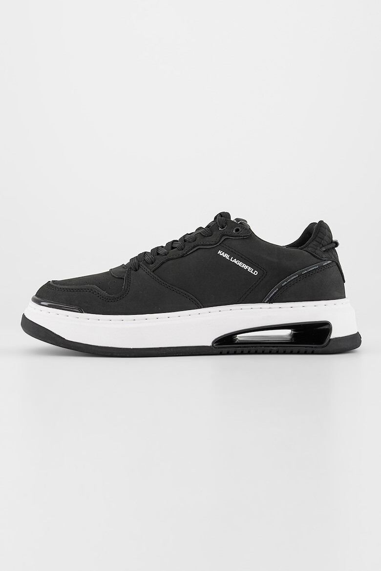 Karl Lagerfeld Pantofi sport low-top de piele nabuc cu garnitura din piele de sarpe pe calcai - Pled.ro