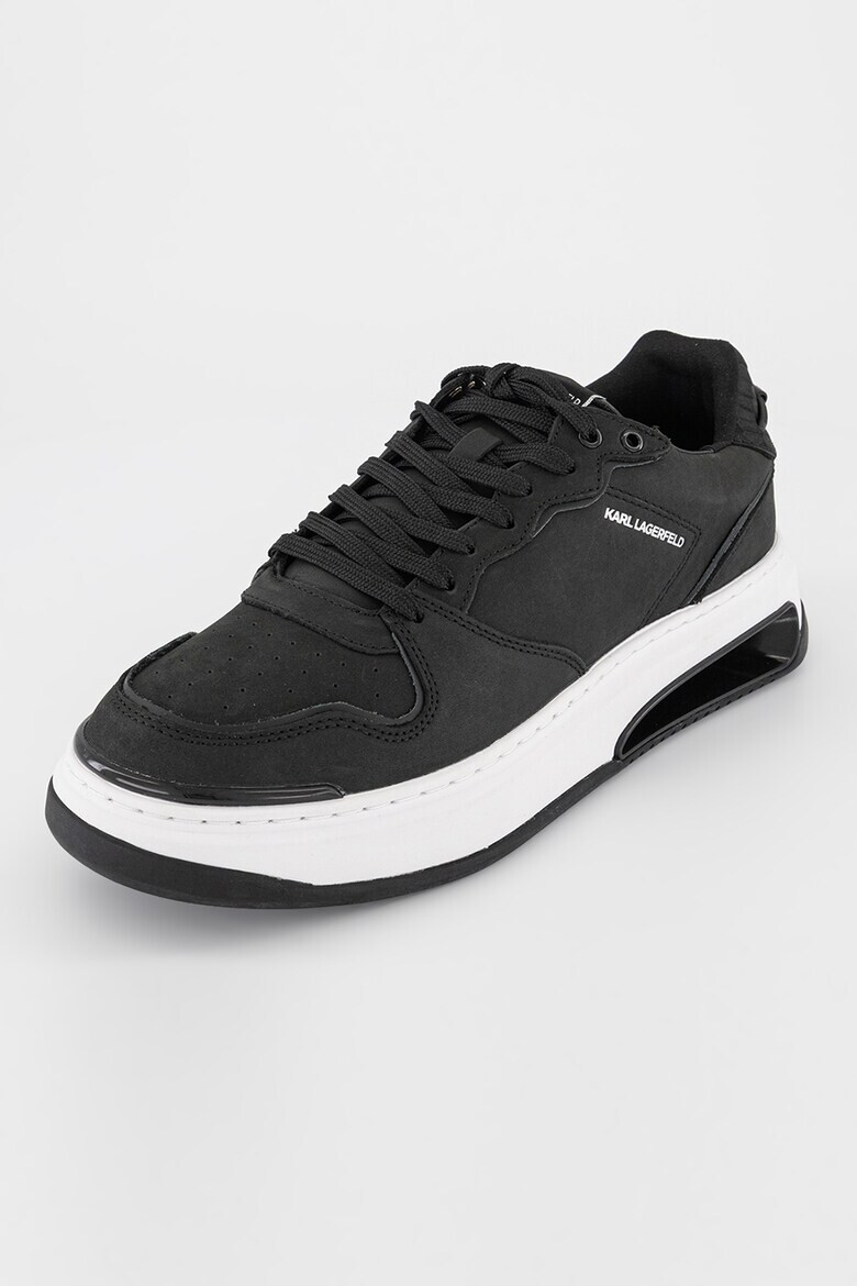 Karl Lagerfeld Pantofi sport low-top de piele nabuc cu garnitura din piele de sarpe pe calcai - Pled.ro