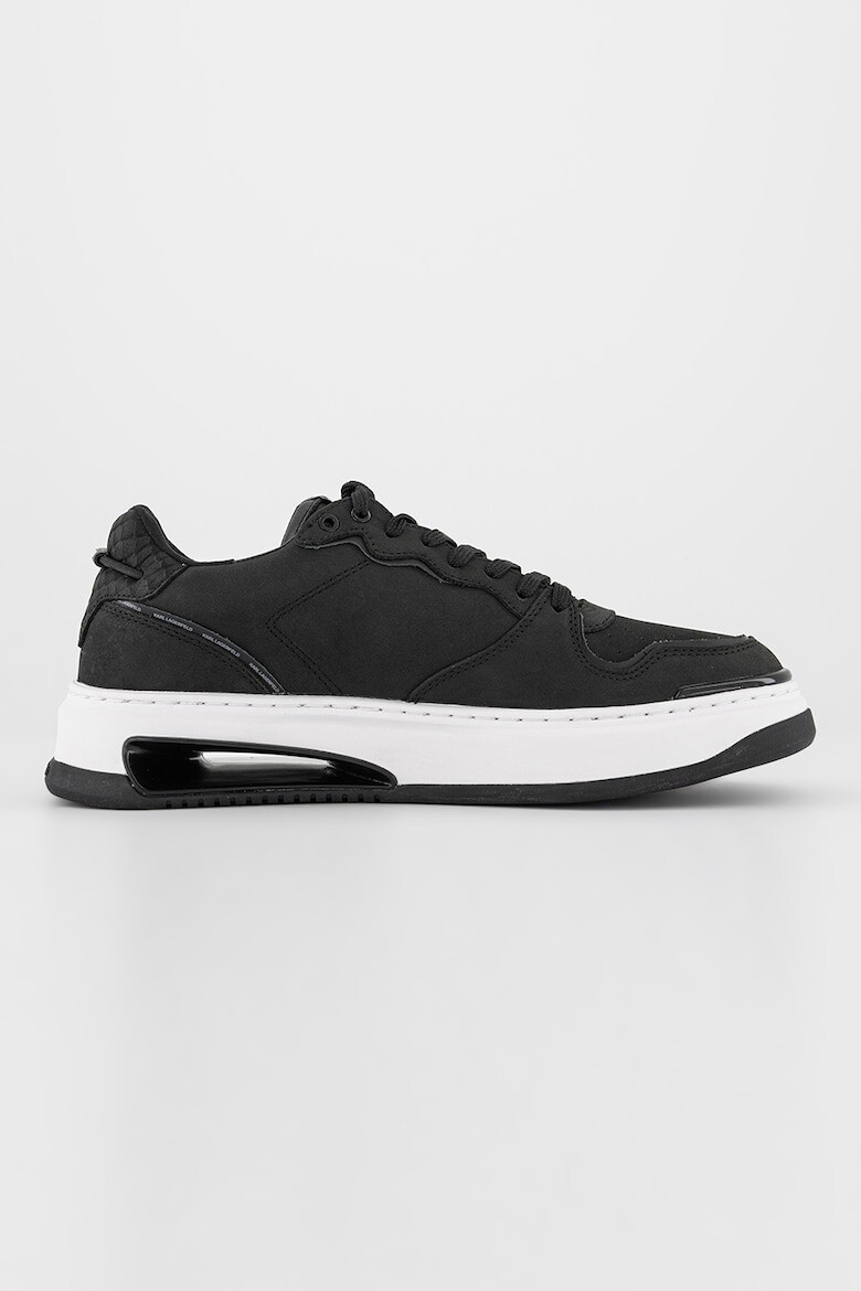 Karl Lagerfeld Pantofi sport low-top de piele nabuc cu garnitura din piele de sarpe pe calcai - Pled.ro