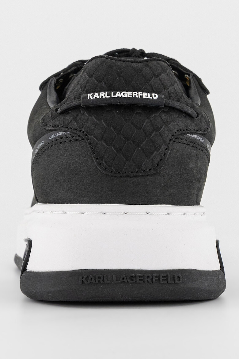 Karl Lagerfeld Pantofi sport low-top de piele nabuc cu garnitura din piele de sarpe pe calcai - Pled.ro