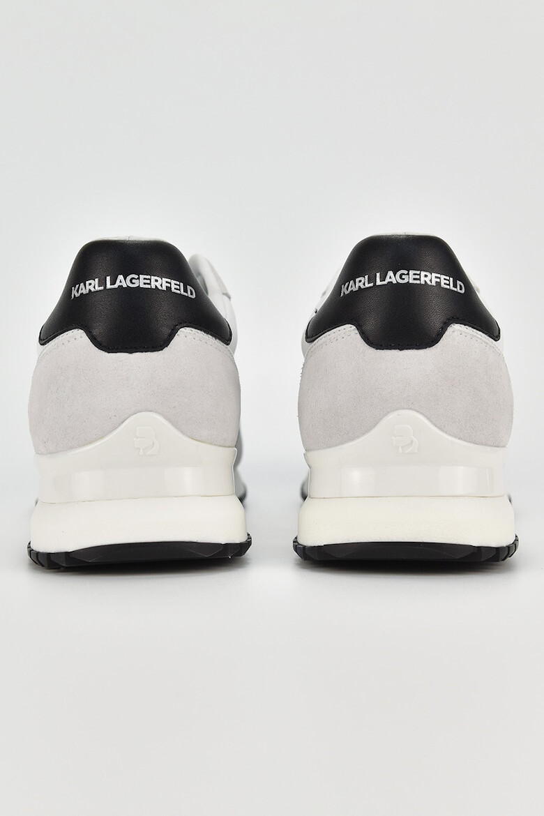 Karl Lagerfeld Pantofi sport low-top de piele si piele intoarsa cu logo metalic - Pled.ro