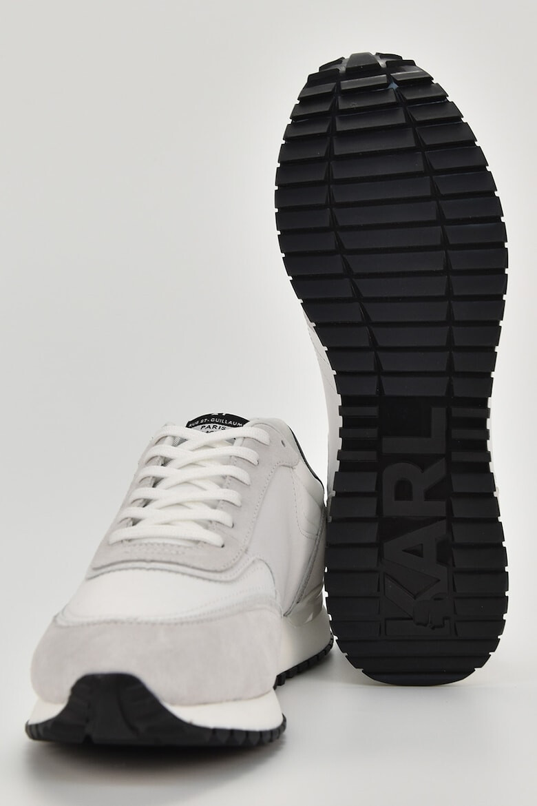 Karl Lagerfeld Pantofi sport low-top de piele si piele intoarsa cu logo metalic - Pled.ro