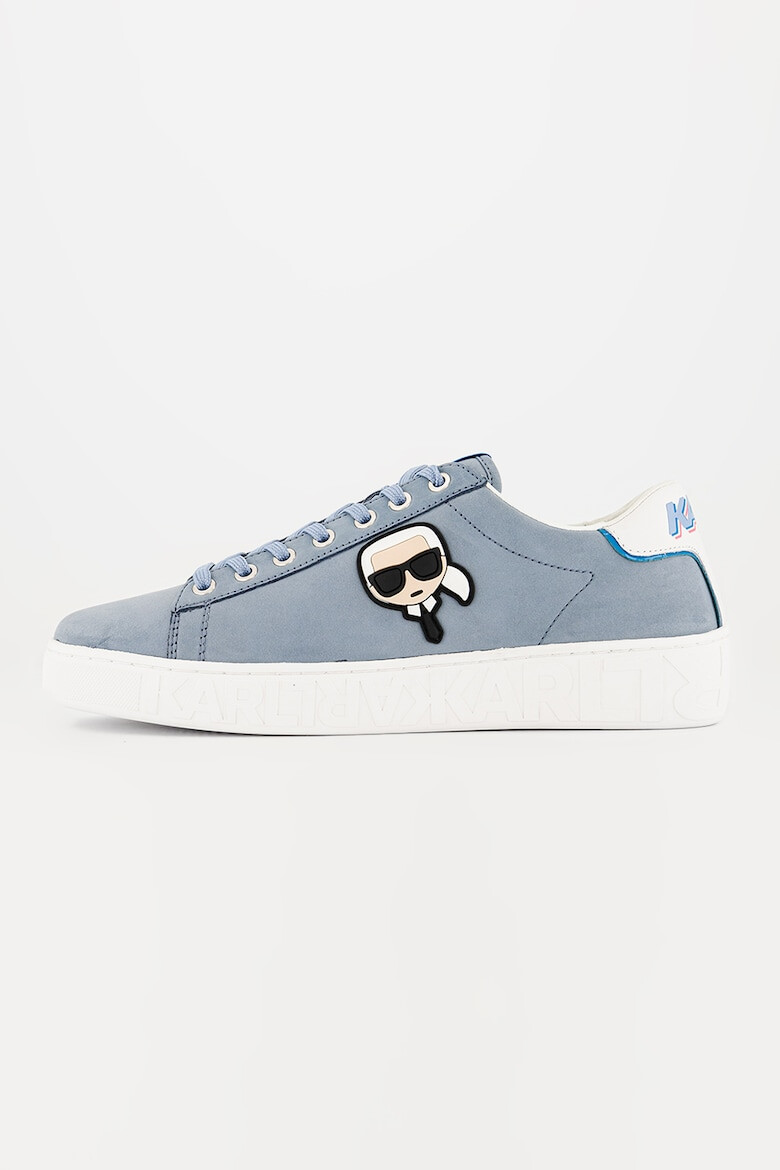 Karl Lagerfeld Pantofi sport low-top din piele nabuc cu detaliu cu logo cauciucat - Pled.ro