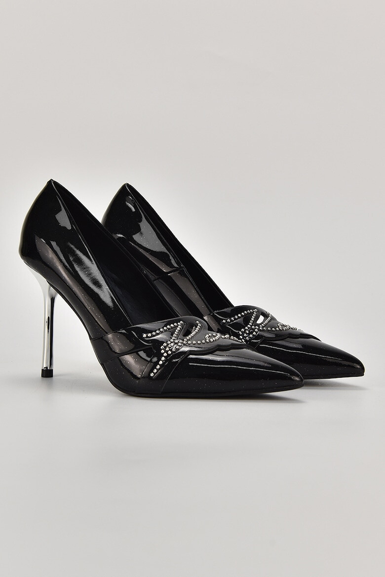 Karl Lagerfeld Pantofi stiletto de piele lacuita cu logo - Pled.ro