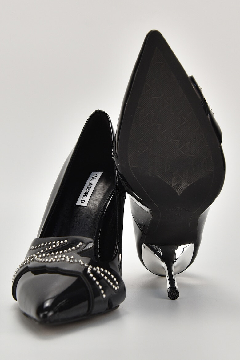 Karl Lagerfeld Pantofi stiletto de piele lacuita cu logo - Pled.ro