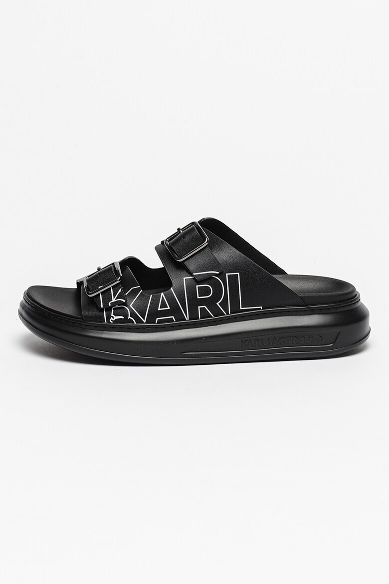 Karl Lagerfeld Papuci de piele cu logo - Pled.ro