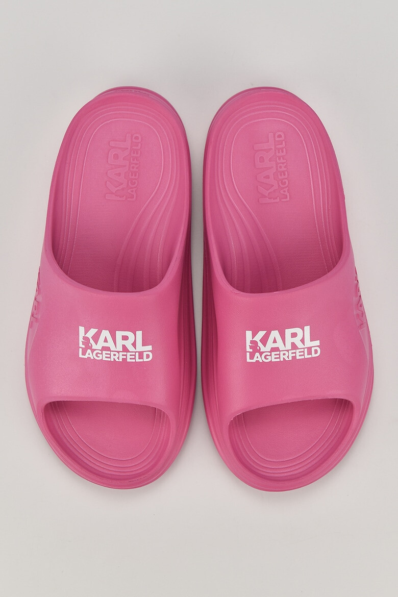 Karl Lagerfeld Papuci de piele ecologica cu logo - Pled.ro