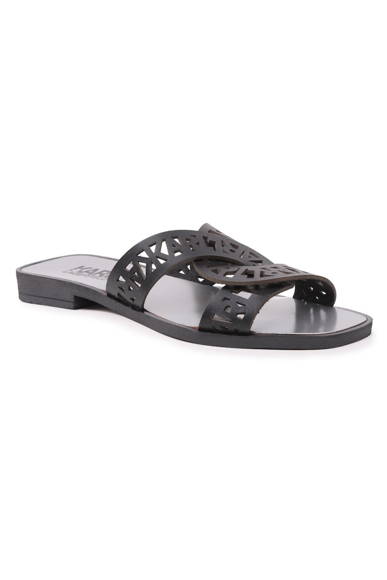 Karl Lagerfeld Papuci flip-flop dama 302385225 Piele naturala Negru - Pled.ro