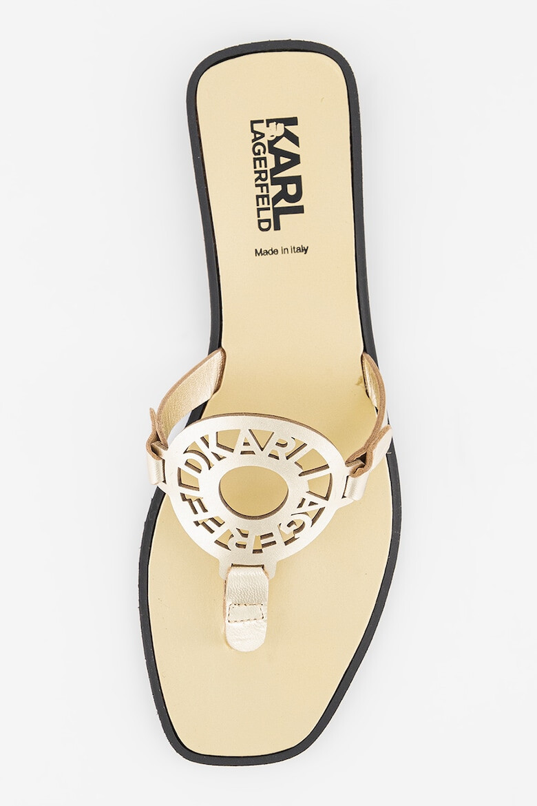 Karl Lagerfeld Papuci flip-flop de piele cu logo - Pled.ro