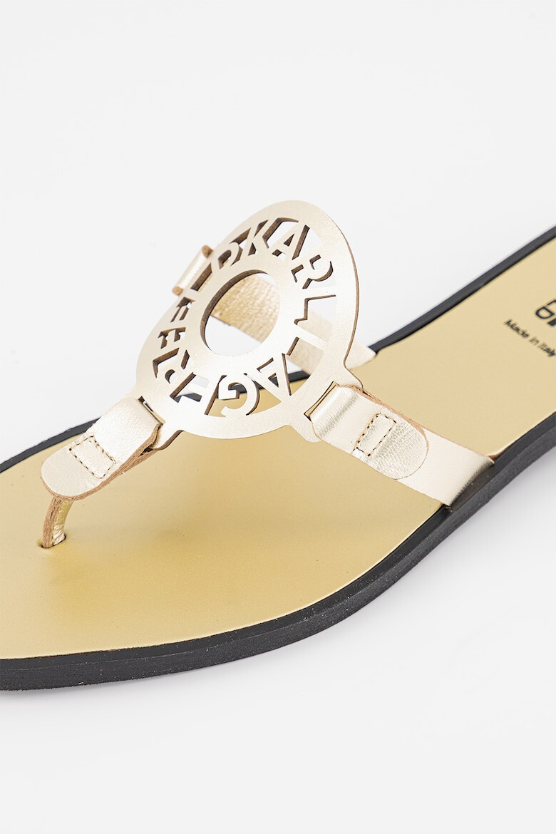 Karl Lagerfeld Papuci flip-flop de piele cu logo - Pled.ro