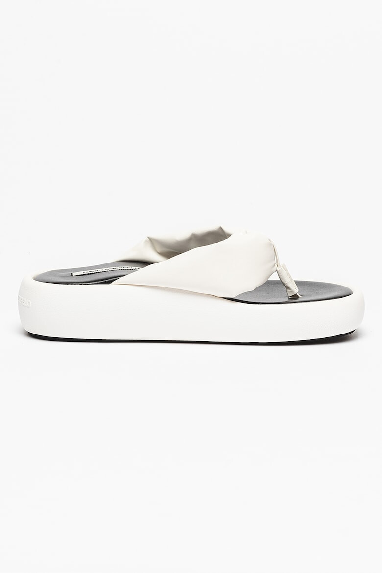 Karl Lagerfeld Papuci flip-flop de piele ecologica Laguna - Pled.ro