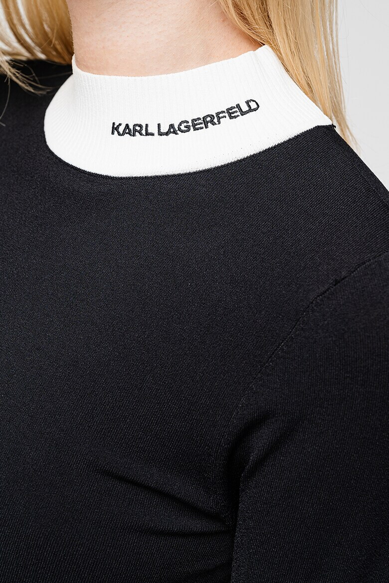 Karl Lagerfeld Pulover slim fit cu terminatii contrastante - Pled.ro