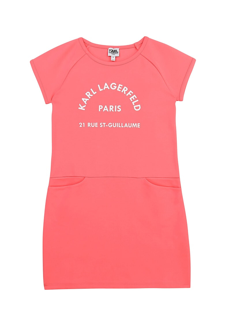 Karl Lagerfeld Rochie cu decolteu rotund si logo - Pled.ro