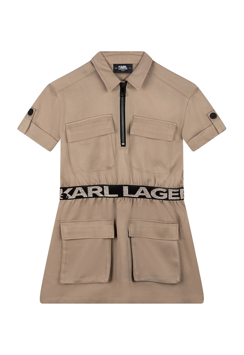 Karl Lagerfeld Rochie de lyocell cu croiala in A si buzunare aplicate - Pled.ro