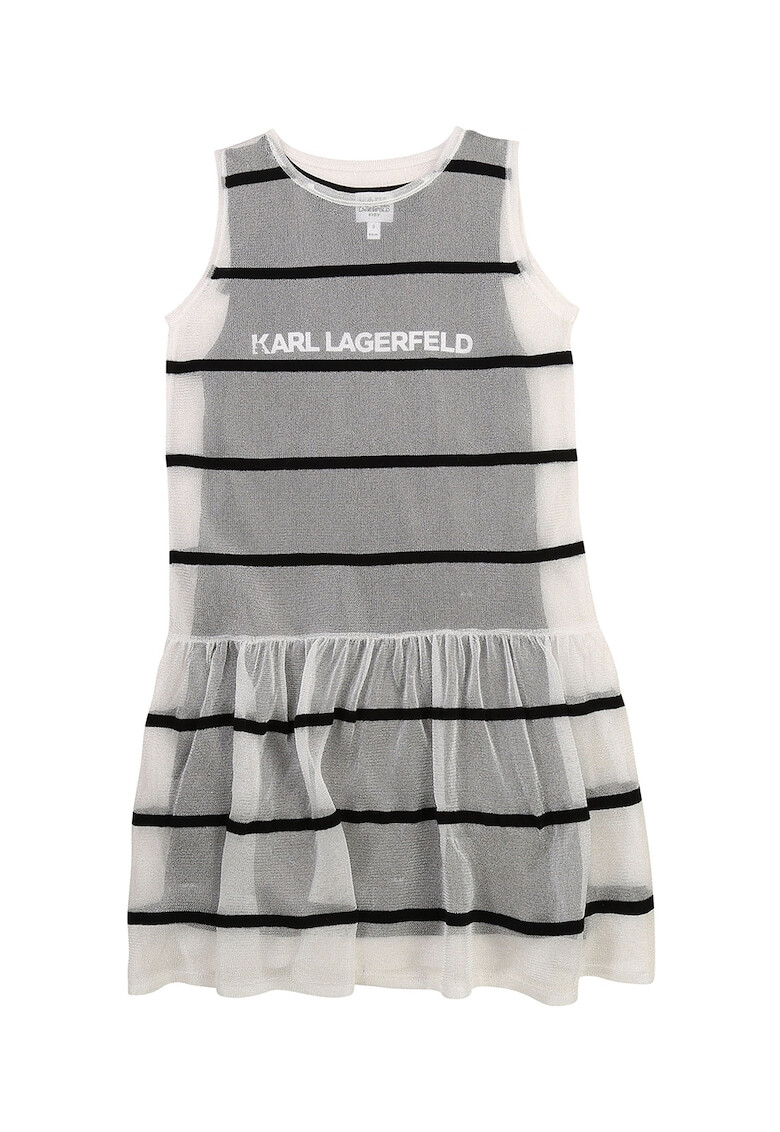 Karl Lagerfeld Rochie evazata in dungi cu logo - Pled.ro