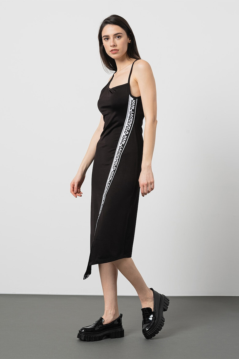 Karl Lagerfeld Rochie midi asimetrica cu banda logo - Pled.ro