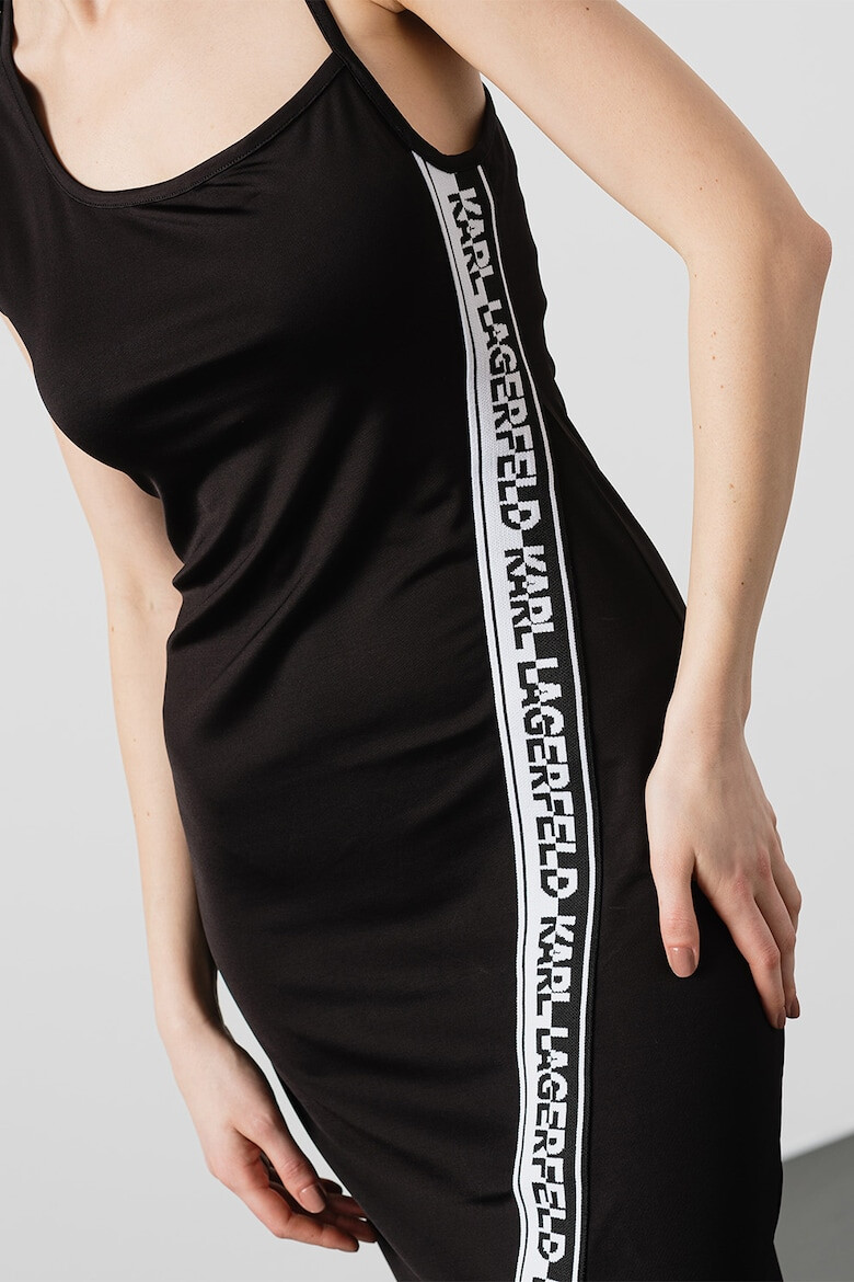 Karl Lagerfeld Rochie midi asimetrica cu banda logo - Pled.ro