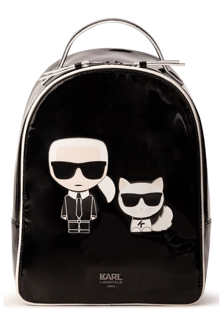 Karl Lagerfeld Rucsac de piele ecologica cu imprimeu si aspect lacuit - Pled.ro