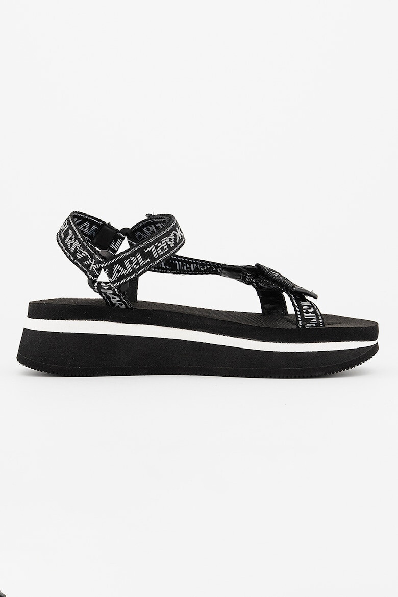 Karl Lagerfeld Sandale cu talpa wedge si model logo - Pled.ro