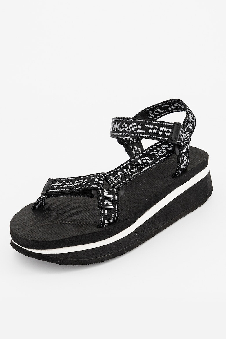 Karl Lagerfeld Sandale cu talpa wedge si model logo - Pled.ro