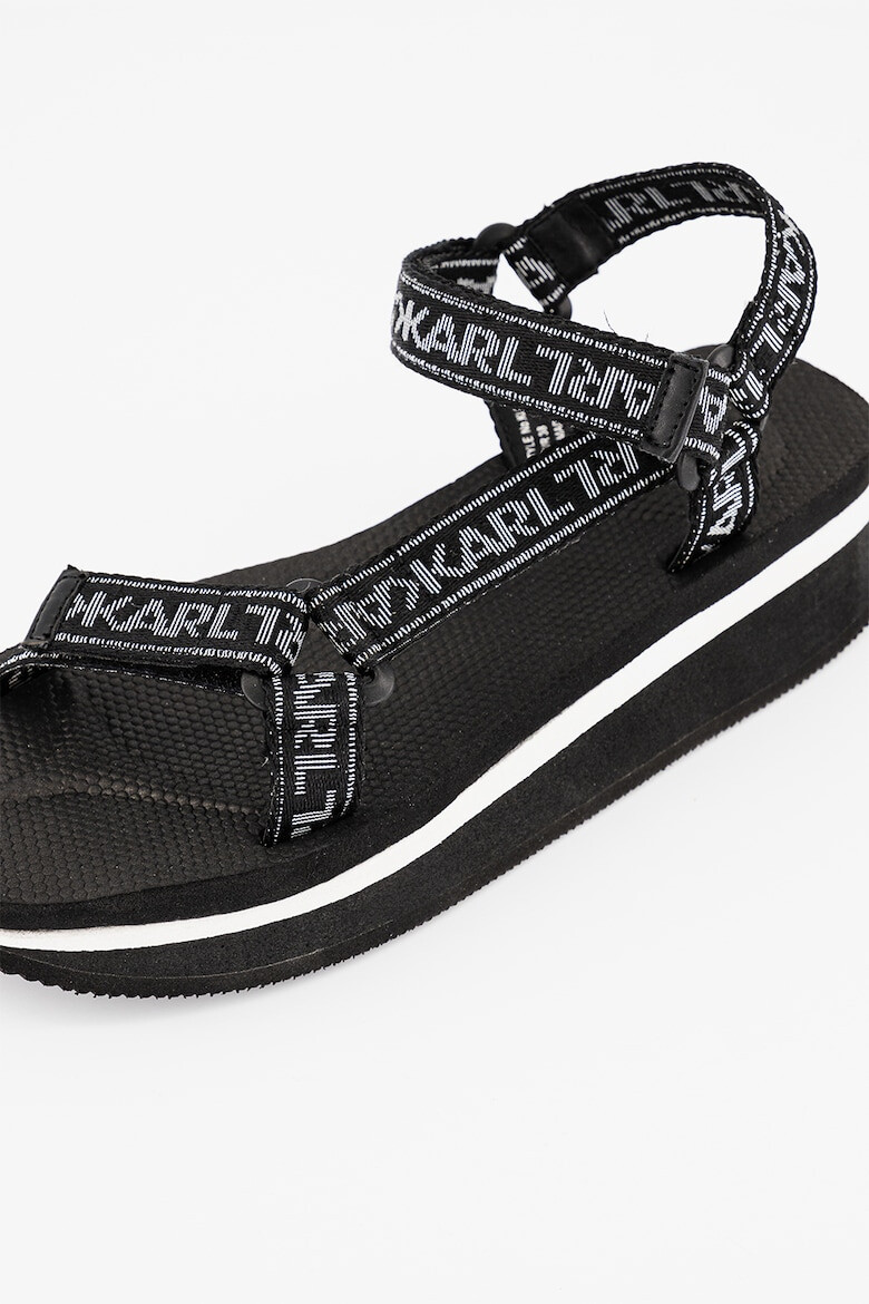 Karl Lagerfeld Sandale cu talpa wedge si model logo - Pled.ro