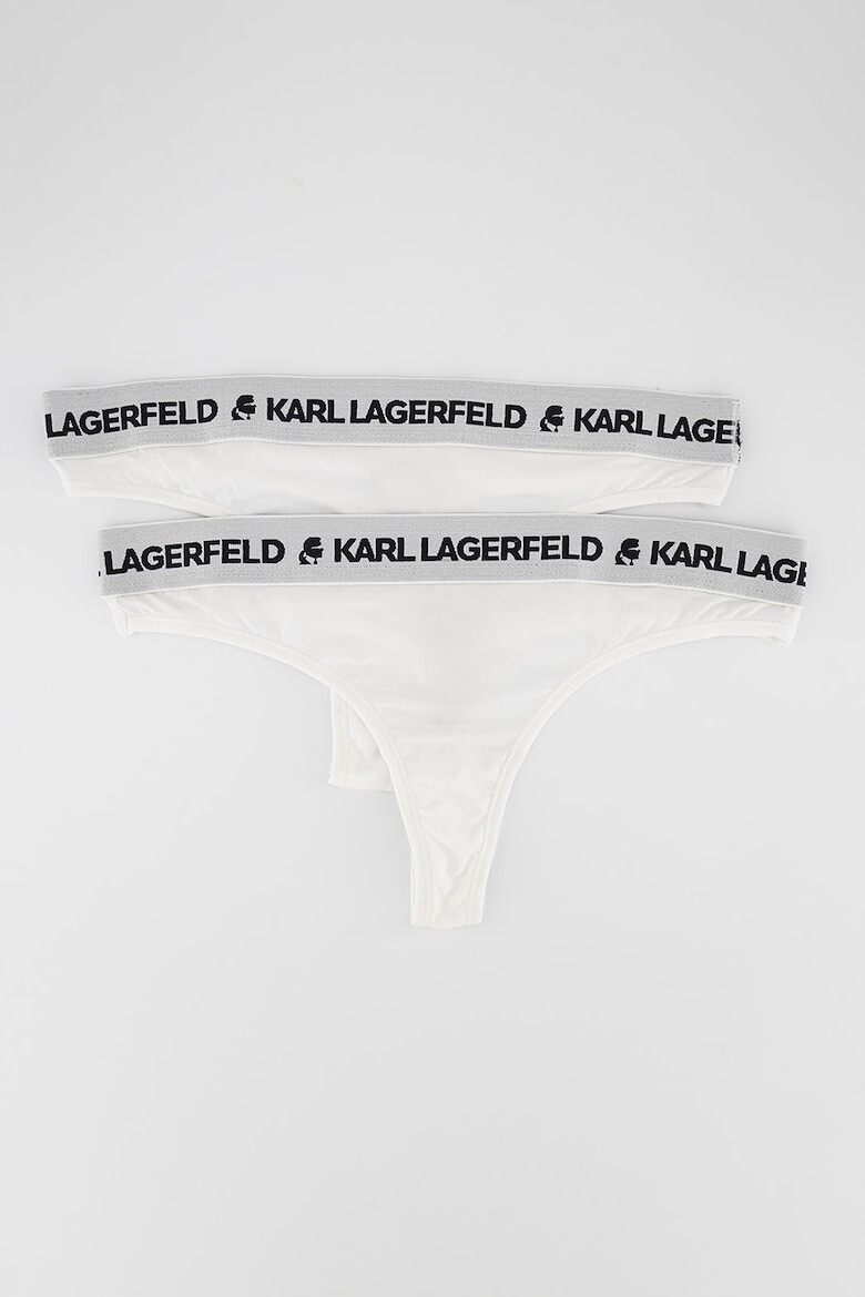 Karl Lagerfeld Set de chiloti tanga din amestec de lyocell - 2 perechi Roz Negru - Pled.ro