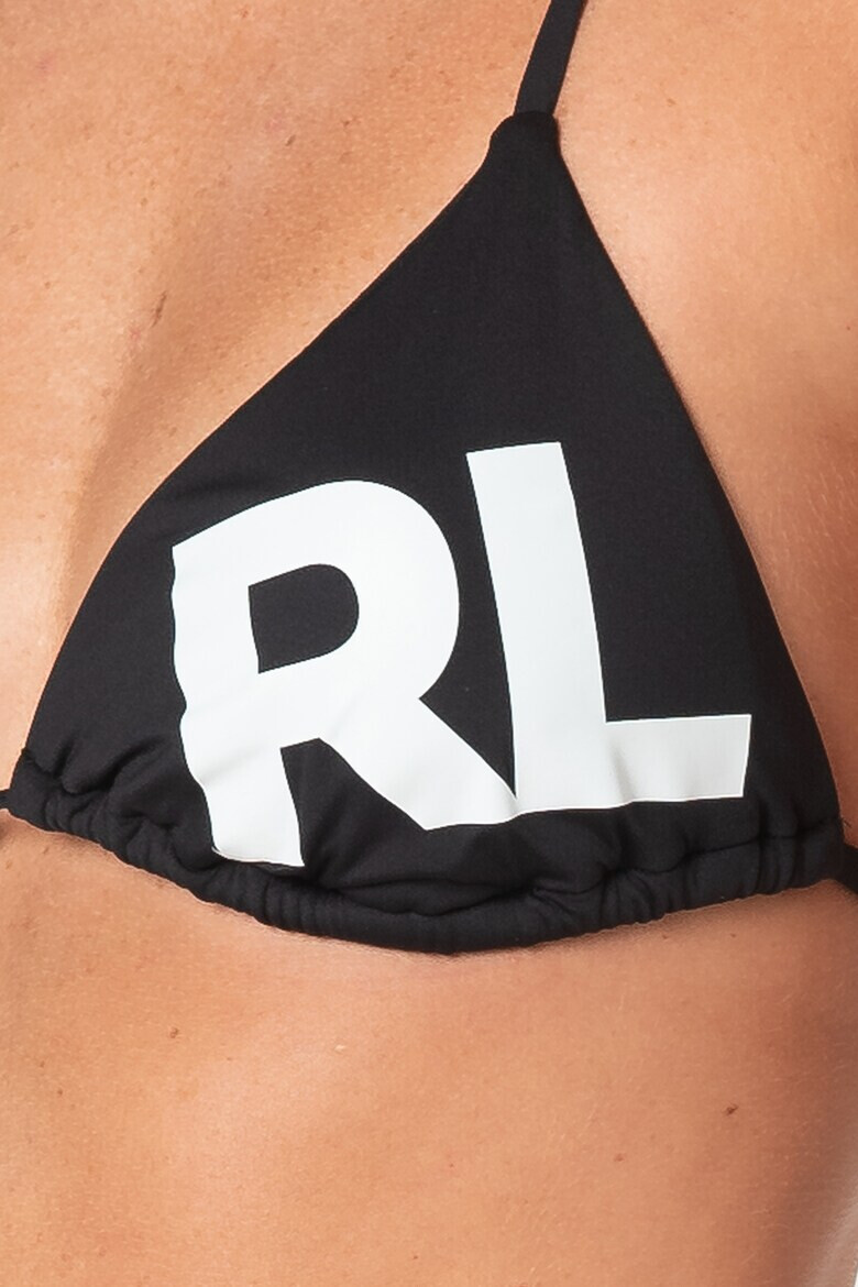 Karl Lagerfeld Sutien de baie cu cupe triunghiulare si imprimeu logo - Pled.ro