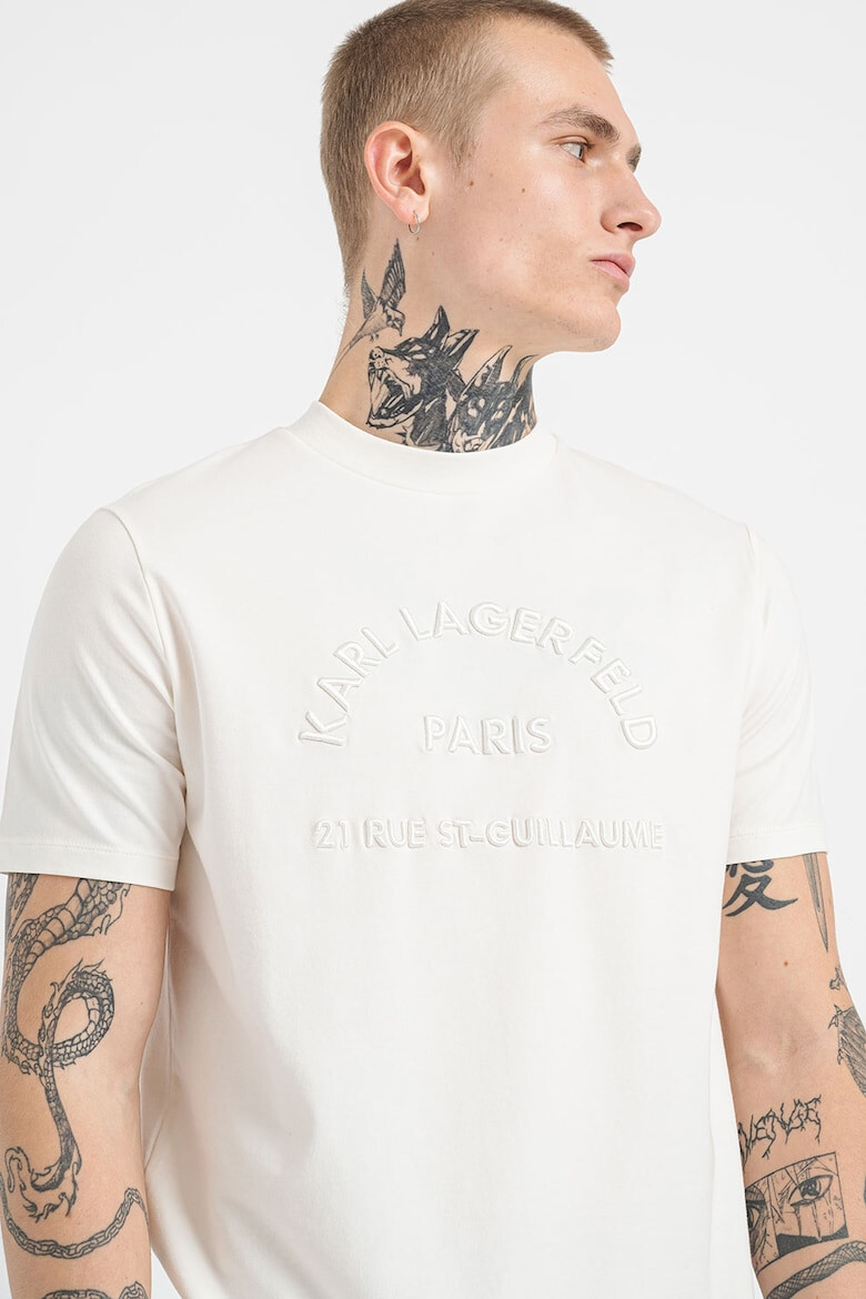 Karl Lagerfeld Tricou cu broderie si logo in relief - Pled.ro