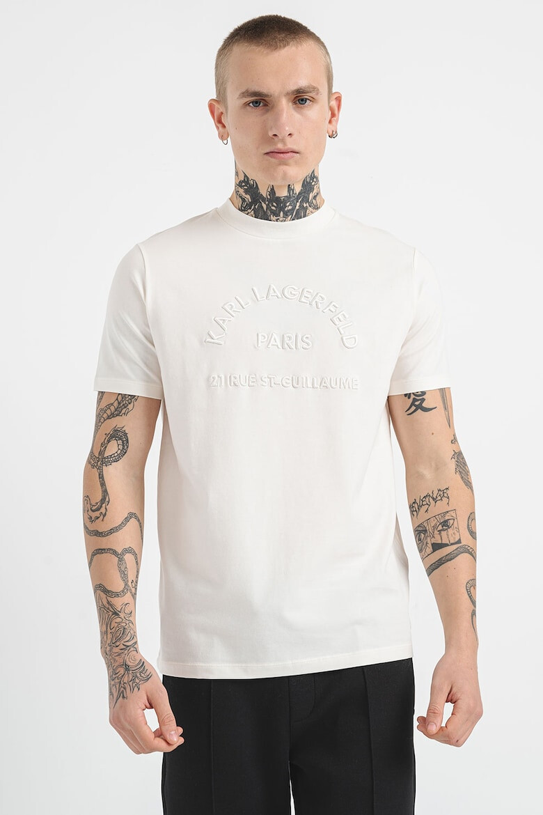 Karl Lagerfeld Tricou cu broderie si logo in relief - Pled.ro