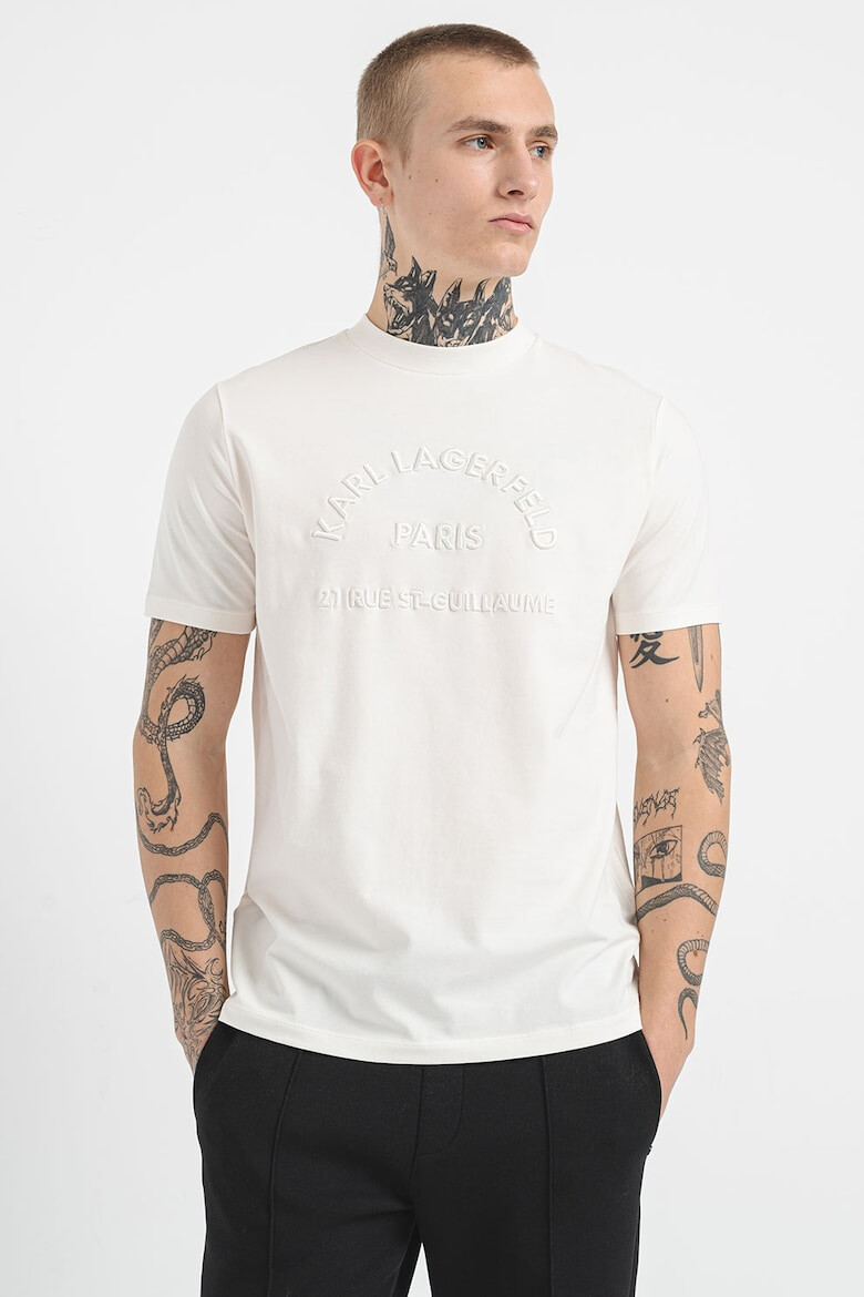 Karl Lagerfeld Tricou cu broderie si logo in relief - Pled.ro