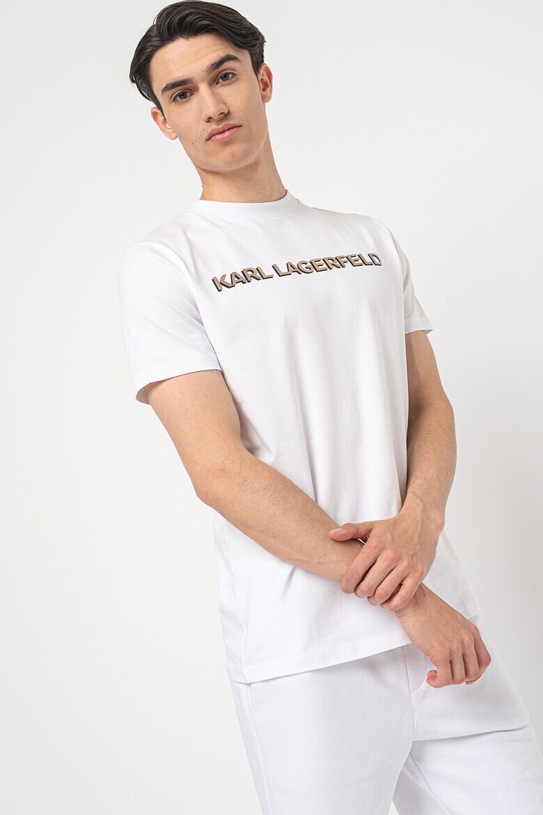 Karl Lagerfeld Tricou cu decolteu la baza gatului cu logo - Pled.ro